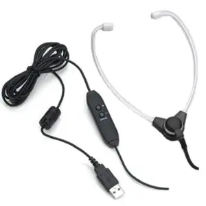 Plastic Stethoscope Transcription Headset with Inline Volume Control and USB plug Plastic Stethoscope Transcription Headset with Inline Volume Control and USB plug