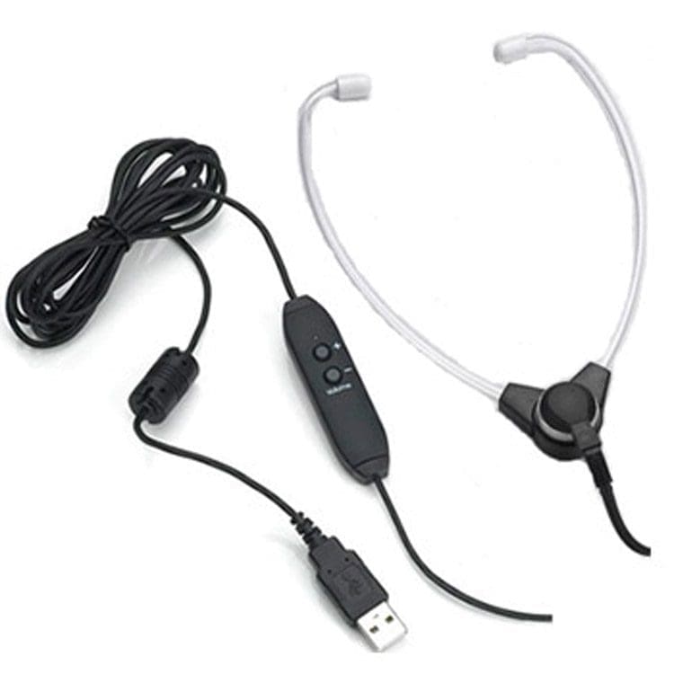Plastic Stethoscope Transcription Headset with Inline Volume Control